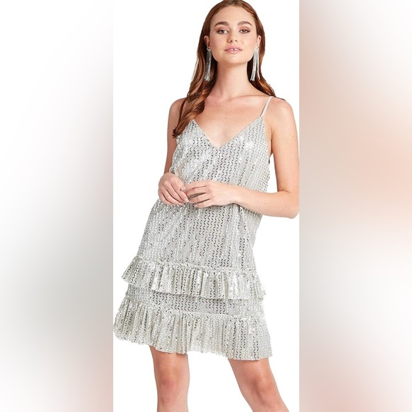 Lost + Wander Dresses & Skirts - Lost + Wander Shimmering Silver Dress - Size Medium